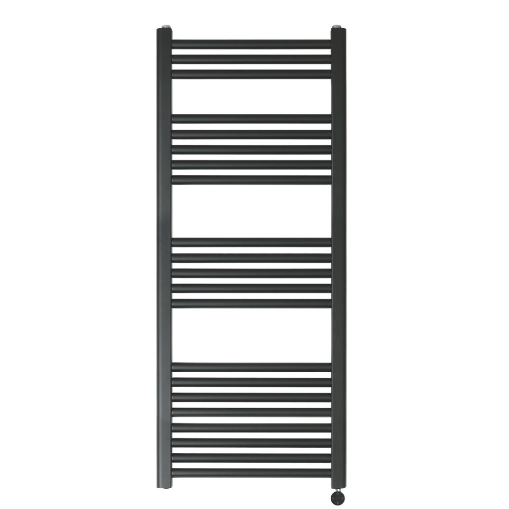 JTP Vos Matt Black 1200mm x 500mm Electric Towel Rail Cut Out